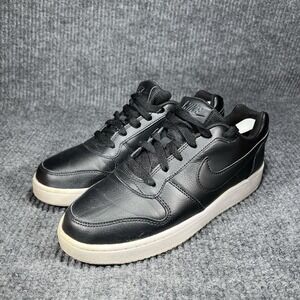 Nike‎ Eberon Low Women's Size 9.5 Black Leather White Swoosh Shoes AQ1779-001